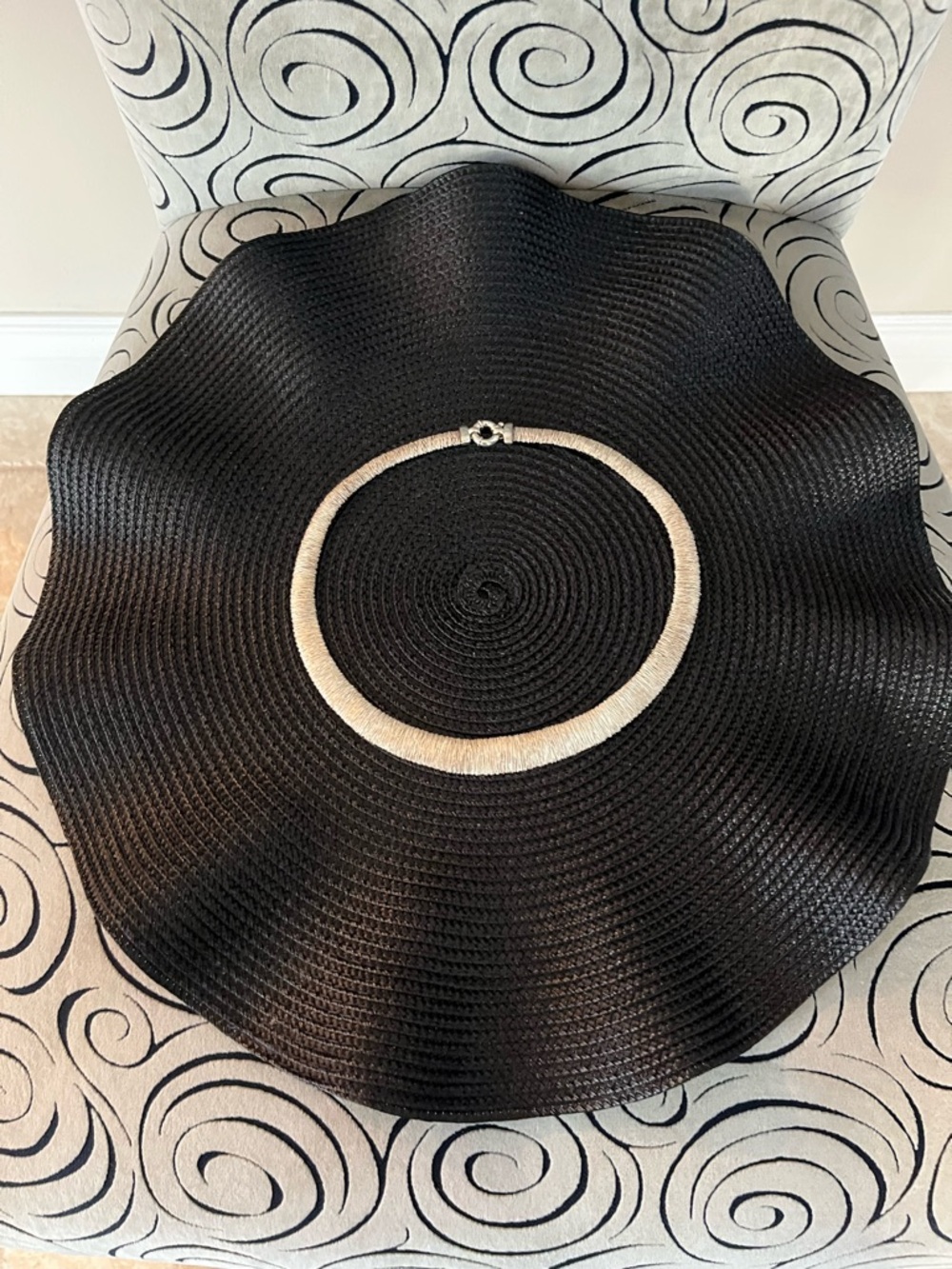 Sterling Silver Wrapped Brushed Collar Necklace